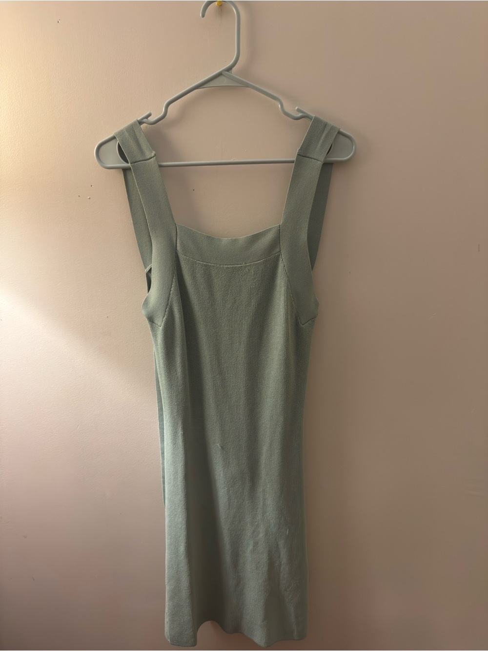 Urban Outfitters Mint Ribbed Square-Neck Knit Dress